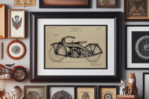 HARLEY DAVIDSON PATENT - mixed media artwork for laser and print