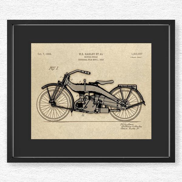 HARLEY DAVIDSON PATENT - mixed media artwork for laser and print