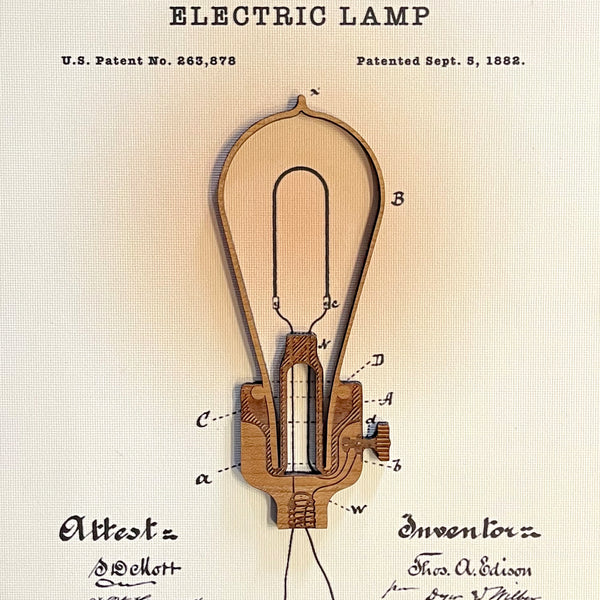 EDISON BULB PATENT - mixed media artwork for laser and print