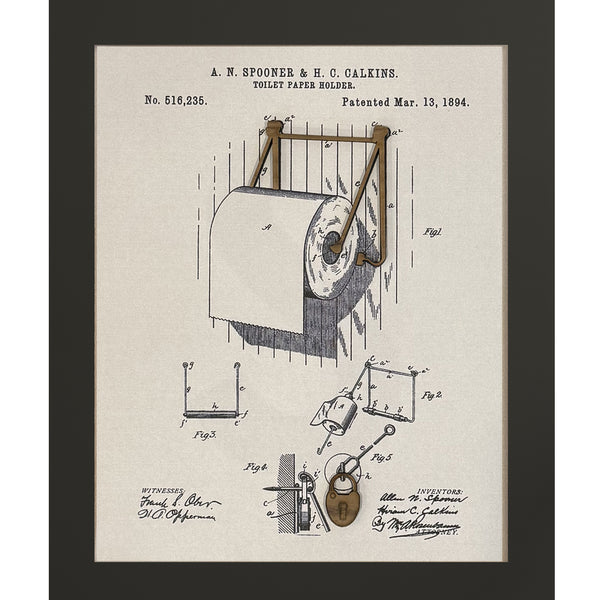 TOILET PAPER ROLL Patent Artwork - mixed media artwork and print
